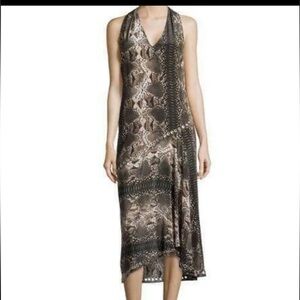 Haute Hippie Asymmetrical Dress - Brown and Cream